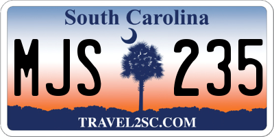 SC license plate MJS235