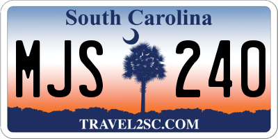 SC license plate MJS240