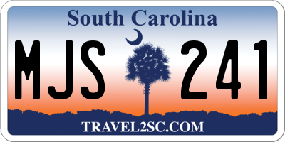 SC license plate MJS241
