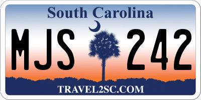 SC license plate MJS242