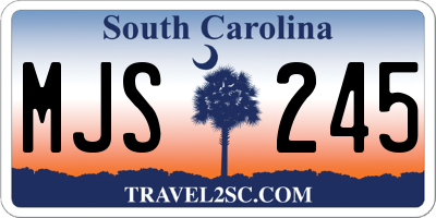 SC license plate MJS245