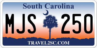 SC license plate MJS250
