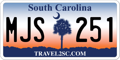 SC license plate MJS251