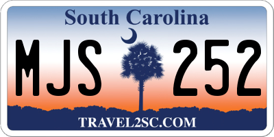 SC license plate MJS252