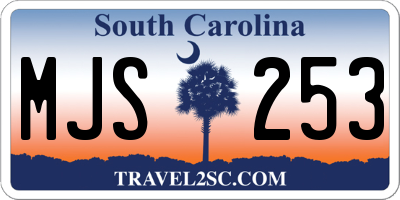 SC license plate MJS253
