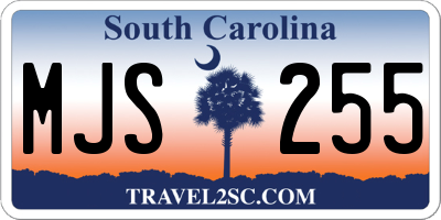 SC license plate MJS255