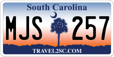 SC license plate MJS257