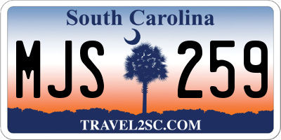 SC license plate MJS259