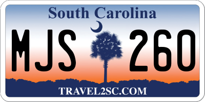 SC license plate MJS260