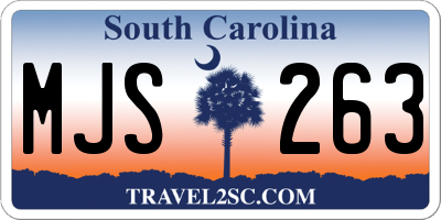 SC license plate MJS263