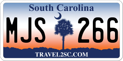 SC license plate MJS266