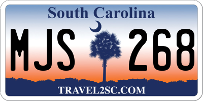 SC license plate MJS268
