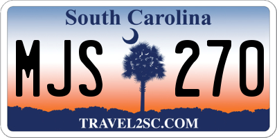 SC license plate MJS270