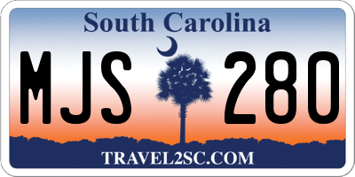SC license plate MJS280
