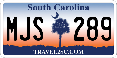 SC license plate MJS289
