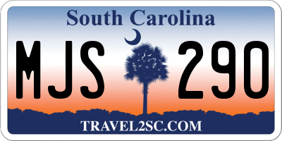 SC license plate MJS290