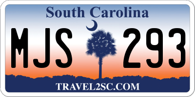 SC license plate MJS293
