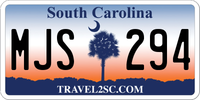 SC license plate MJS294