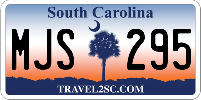 SC license plate MJS295