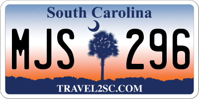 SC license plate MJS296
