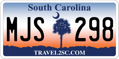 SC license plate MJS298