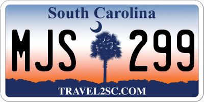 SC license plate MJS299
