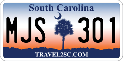 SC license plate MJS301