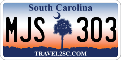SC license plate MJS303