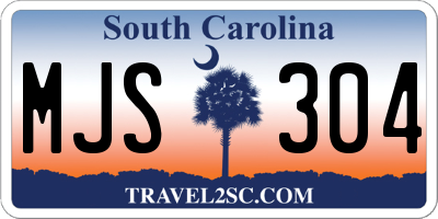SC license plate MJS304