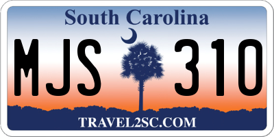 SC license plate MJS310