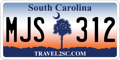 SC license plate MJS312
