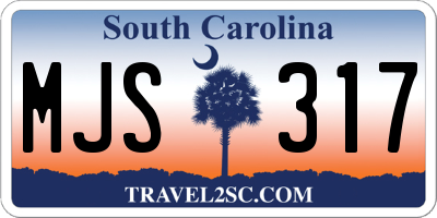 SC license plate MJS317