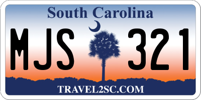 SC license plate MJS321