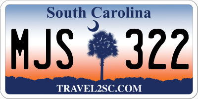 SC license plate MJS322