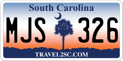 SC license plate MJS326