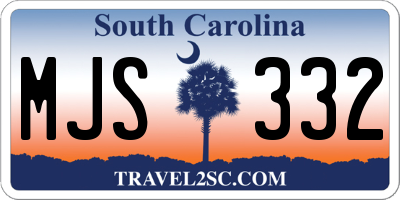 SC license plate MJS332