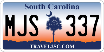 SC license plate MJS337