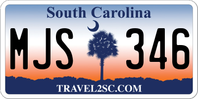 SC license plate MJS346