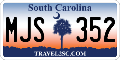 SC license plate MJS352