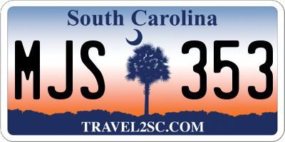 SC license plate MJS353