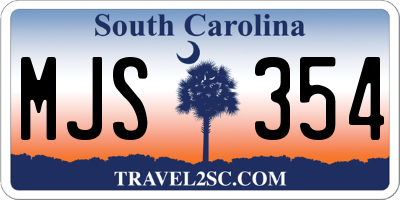 SC license plate MJS354