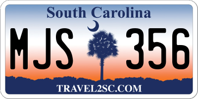 SC license plate MJS356
