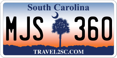 SC license plate MJS360
