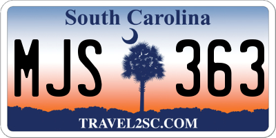 SC license plate MJS363