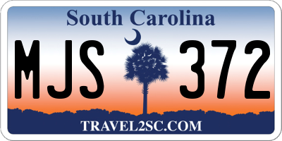 SC license plate MJS372