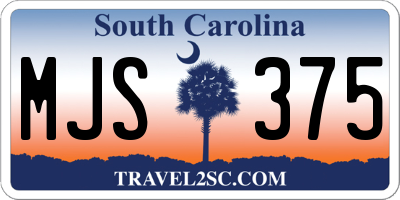 SC license plate MJS375