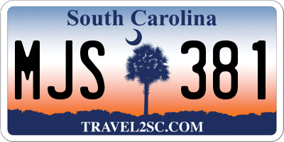 SC license plate MJS381