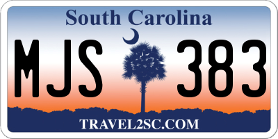 SC license plate MJS383