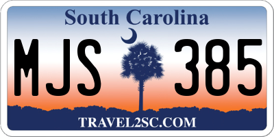 SC license plate MJS385