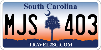 SC license plate MJS403
